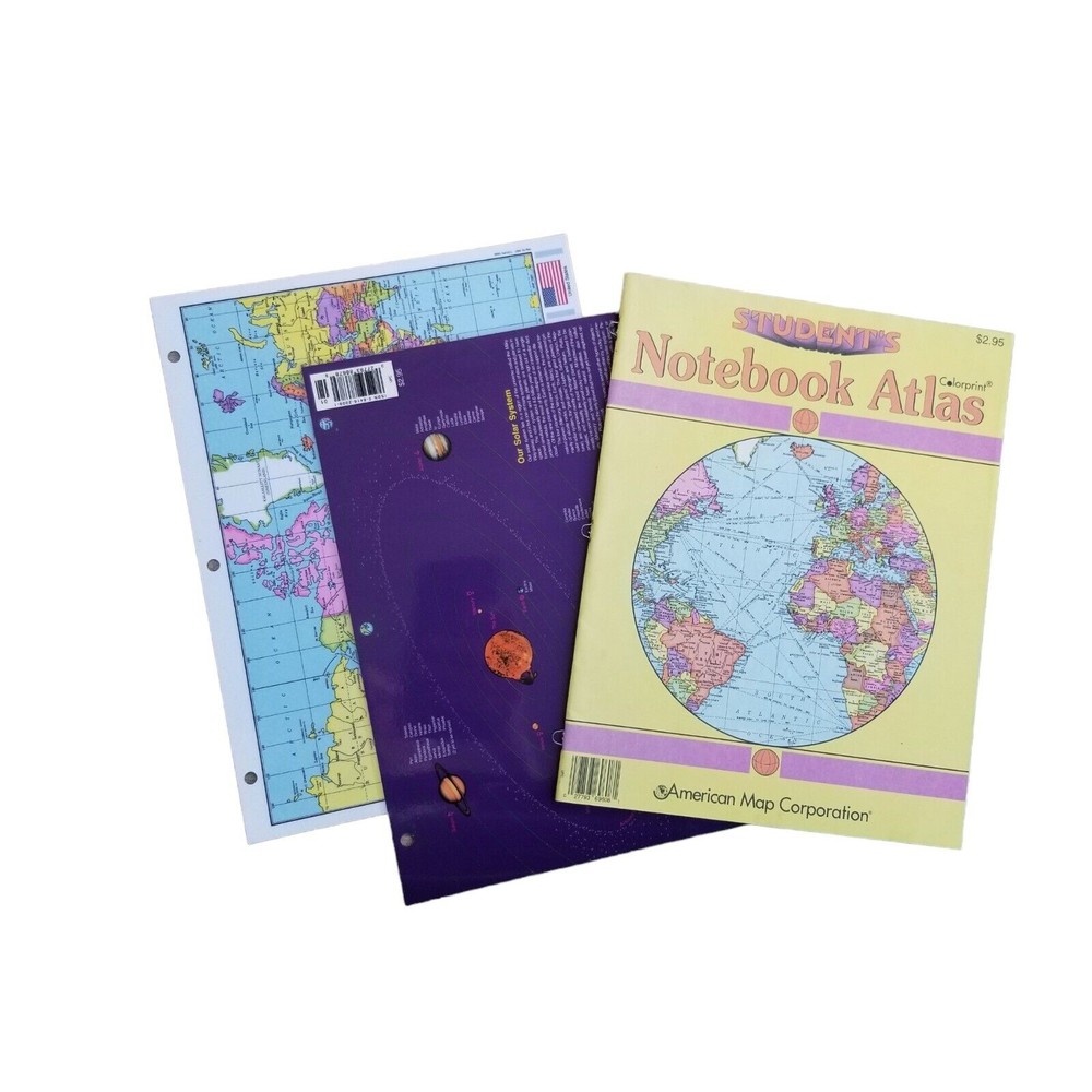 4/$25 Hammond Students Notebook Atlas - Paperback By Hammond plus 2 Inserts - Picture 1 of 7